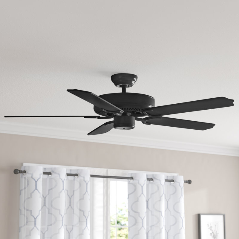 Amorette Ceiling Fan, Matte Black with Black Blades, 52 inches