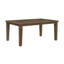 Table de salle à manger contemporaine à rallonge, finition bois brun clair, style maison de campagne rectangulaire pour 6