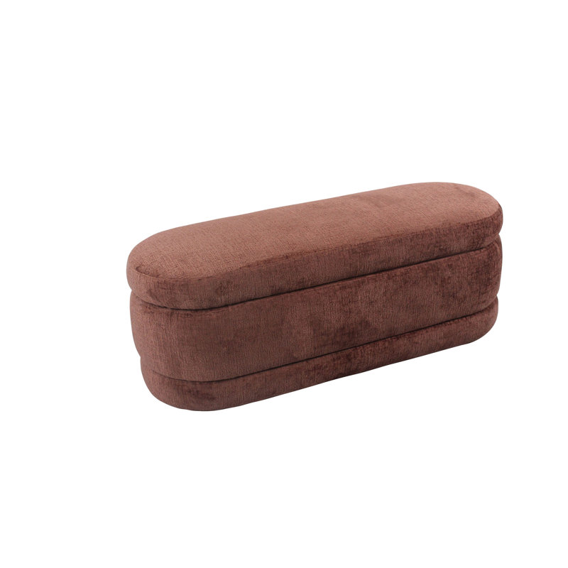 Banc rembourré en chenille avec rangement