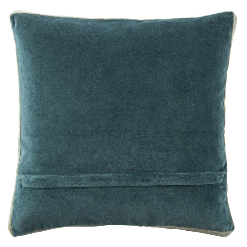 Brixen Cotton Reversible Throw Pillow, Polyester, Teal