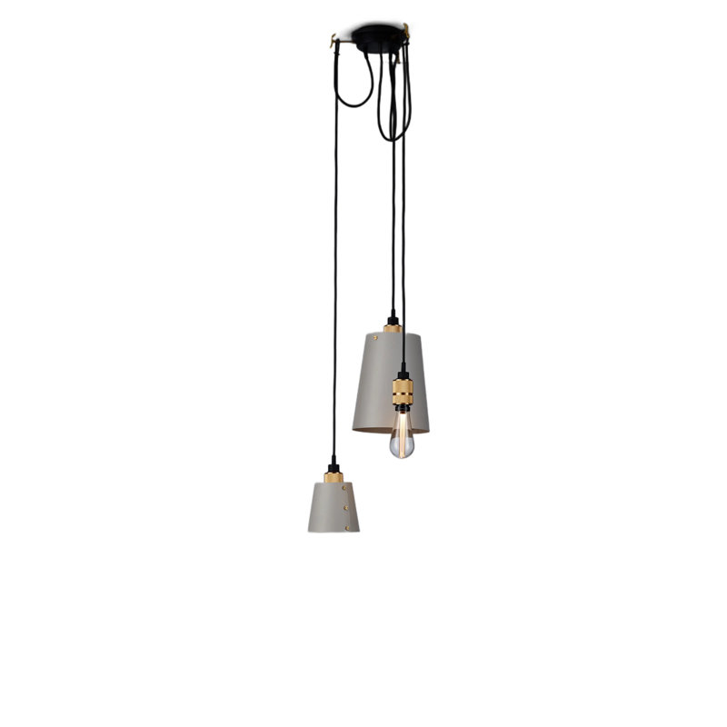 Cross Knurl 3 - Light Pendant, Stone, Brass