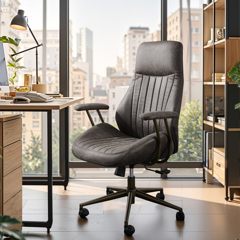 Ergonomic Office Chair Swivel Task Chair With Adjustable Gas Lift, Gray