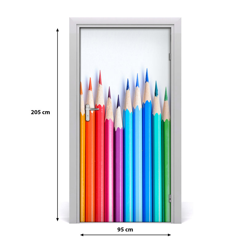 Crayons Door Decal, 205cm H x 95cm W