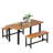 Areial 62" Extendable Rectangular Kitchen Table with 2 Benches.-2090744408-2090744409
