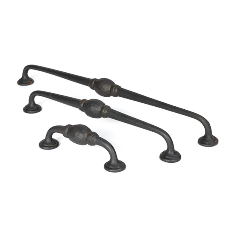 Black 5" Hammered D Handle, Beeswax, 9.7 cm