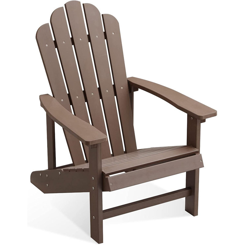 Chaise Adirondack en plastique Calhoun, Brun