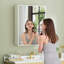  Armoire à pharmacie blanche avec miroir l 20 po x H 28 po, tablettes réglables en verre trempé, grand espace de rangement, encastré ou en surface-322767939-315967735