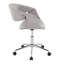 Chaise de travail en métal chromé et tissu gris