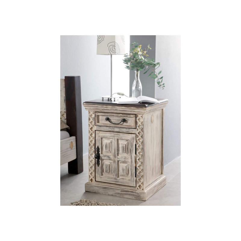 Castle 45cm W Solid Wood Bedside Table