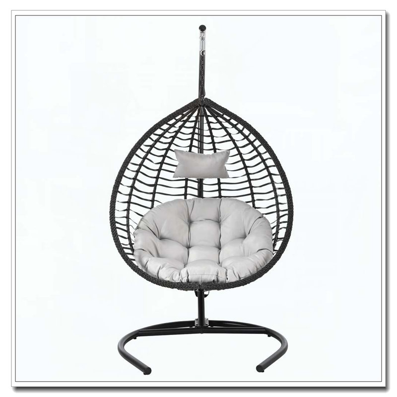 Coussin moelleux pliable Egg, Gris, Noir