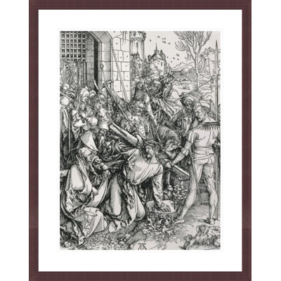 «The Bearing of the Cross» de la série «Great Passion» par Albrecht Dürer, estampe numérique encadrée