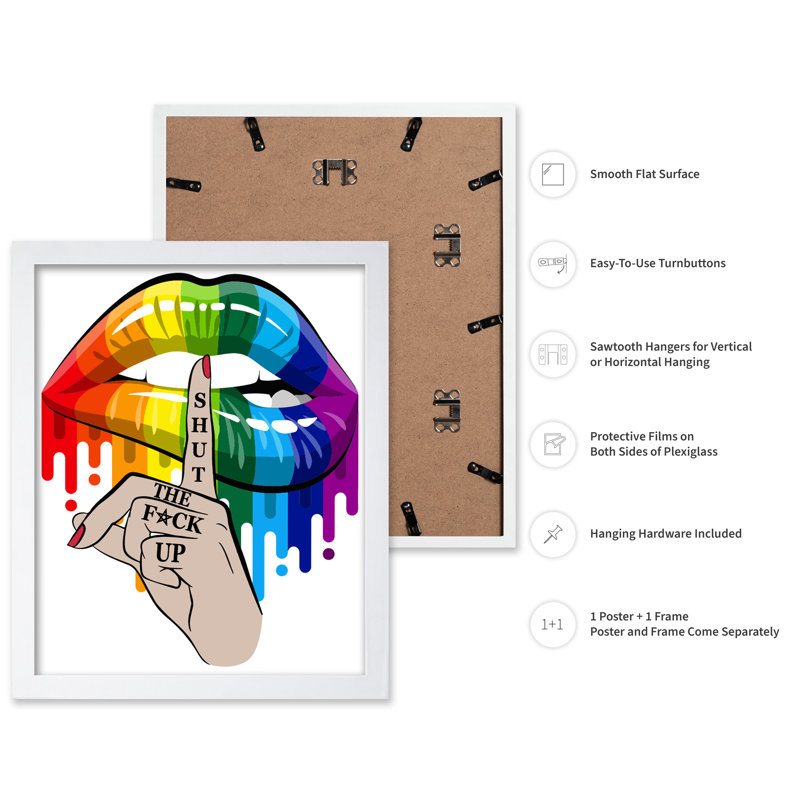 Shut the F Up, Affiche, Encadrement blanc, H 08 po x l 10 po