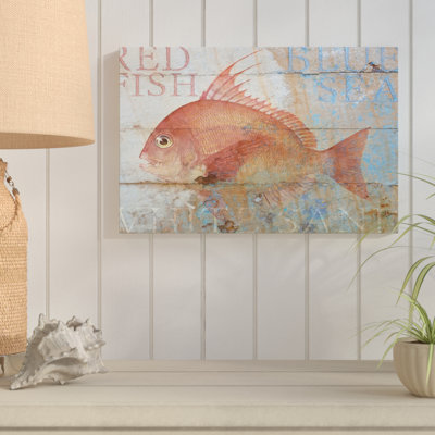 Mccowan " Fish on Wood " by Cora Niele Graphic Art Print