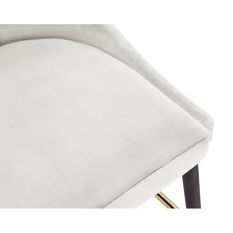 Cowans Upholstered Counter Stool with Metal Frame, Cream Velvet