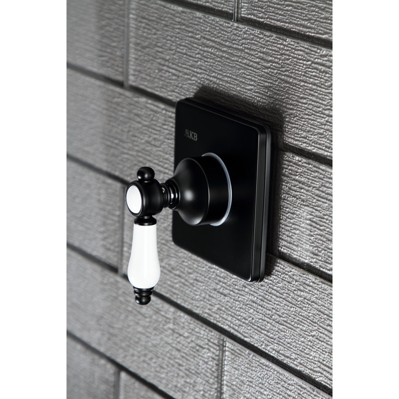 Kingston Brass Bel-Air Single-Handle Wall Mount Three-Way Diverter Valve with Trim Kit, Matte Black