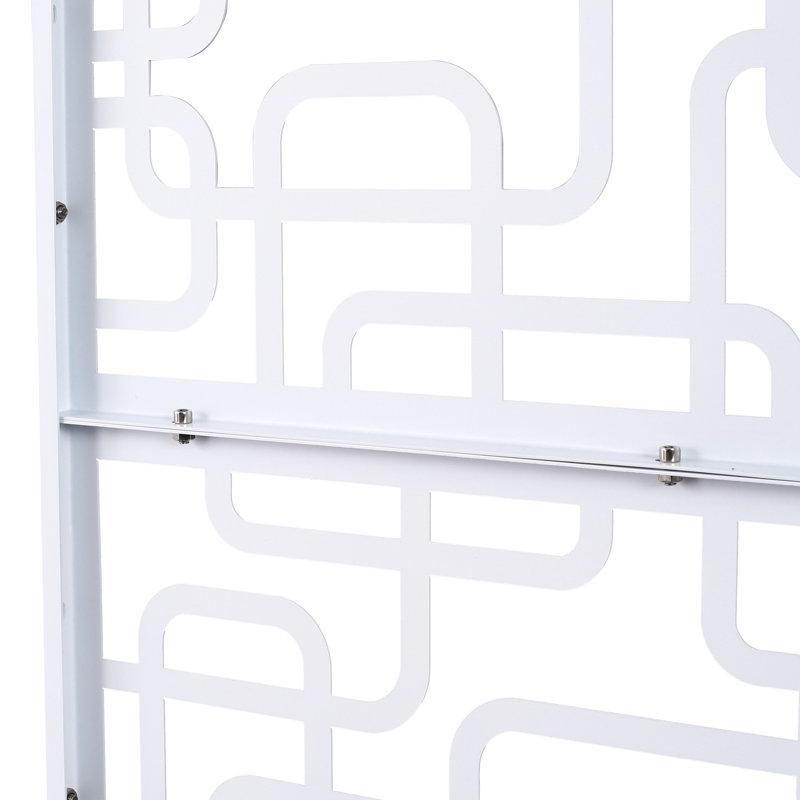 Écrans d'intimité pour l'extérieur 76 po x 48 po, blanc - pour patio, balcon confort Écrans en métal 48 po x 76 po, pour terrasse, décor de jardin