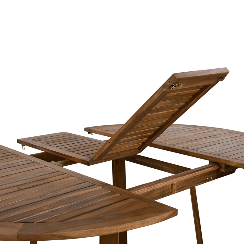 5-piece Patio Dining Table Set With Extendable Tabletop