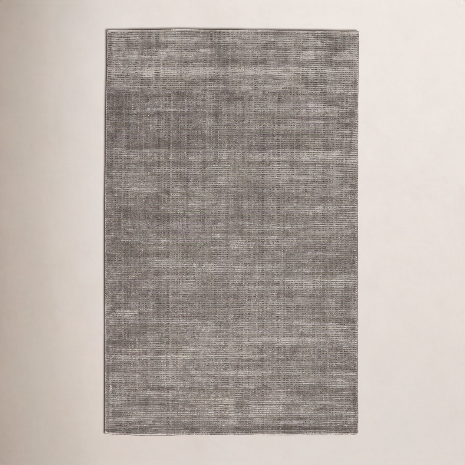 Elroy Taupe Hand-Woven Striped Rug, Rectangle 5' x 8'