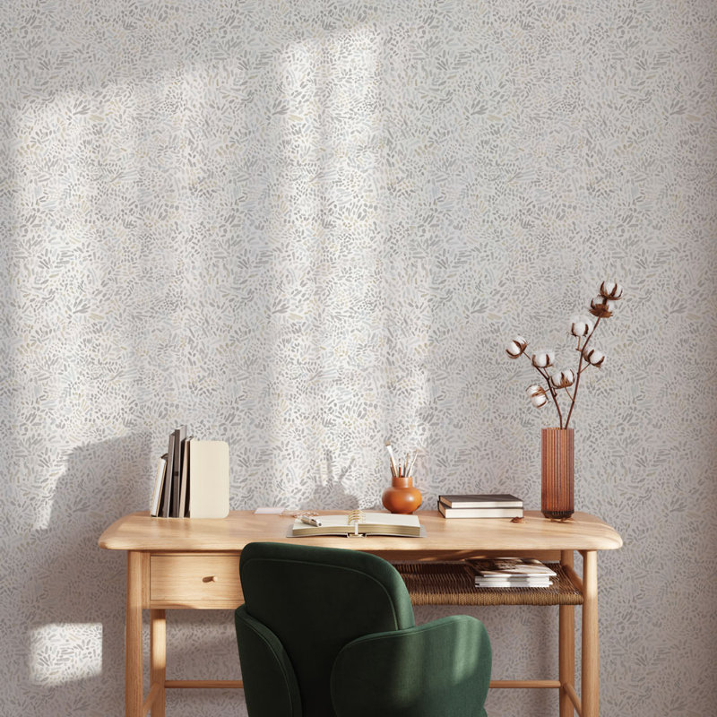 16.5' L x 20.5" W Peel and Stick Wallpaper Roll, Stone Gray