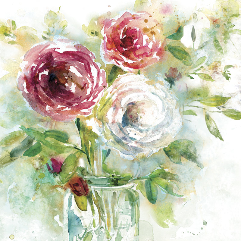 Garden Jar I 1 Piece Wrapped Canvas Painting, 91cm H x 91cm W