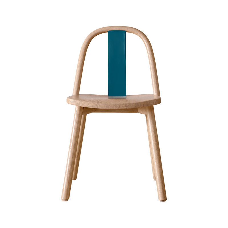 Chin-Chin Solid Wood Dining Chair, Emerald/Oak Nature