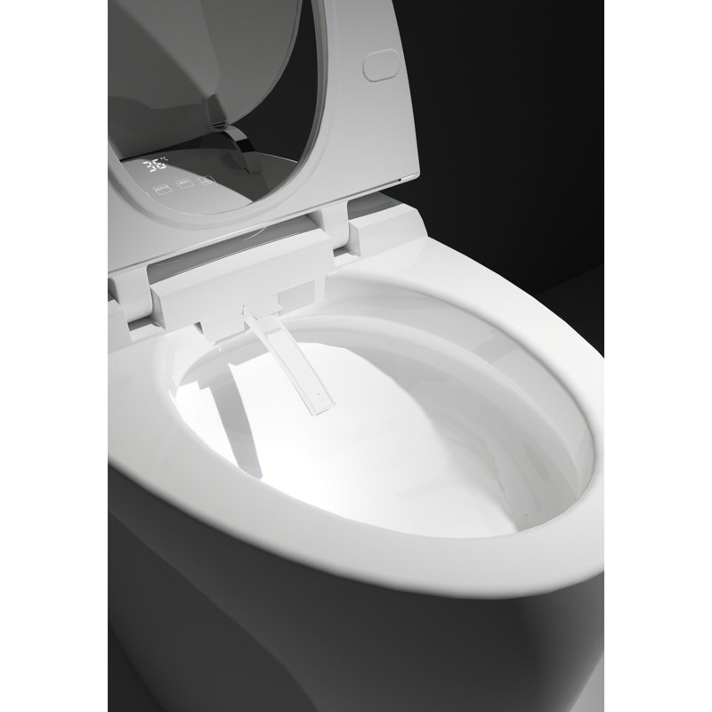 Intelligent Toilet With Bidet, Auto Open/Close System, Foot Sensor, Powerful Flushing, Led Display, Bathroom Fixture Bidet Feature, Seat, Warm Air Dryer, Essential