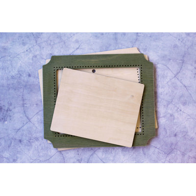 Cadre rectangulaire en bois vert OP-261