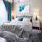 25.2" Gradient Blue Touch Control Table Lamp with USB and Bulb Included