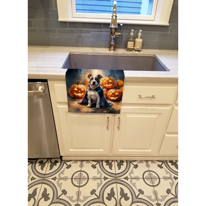 Serviette de cuisine Pit Bull Terrier Puppy Halloween, Pitbull-terrier