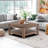 Zara Square Coffee Table With 2-tier Storage Shelves-1820174926