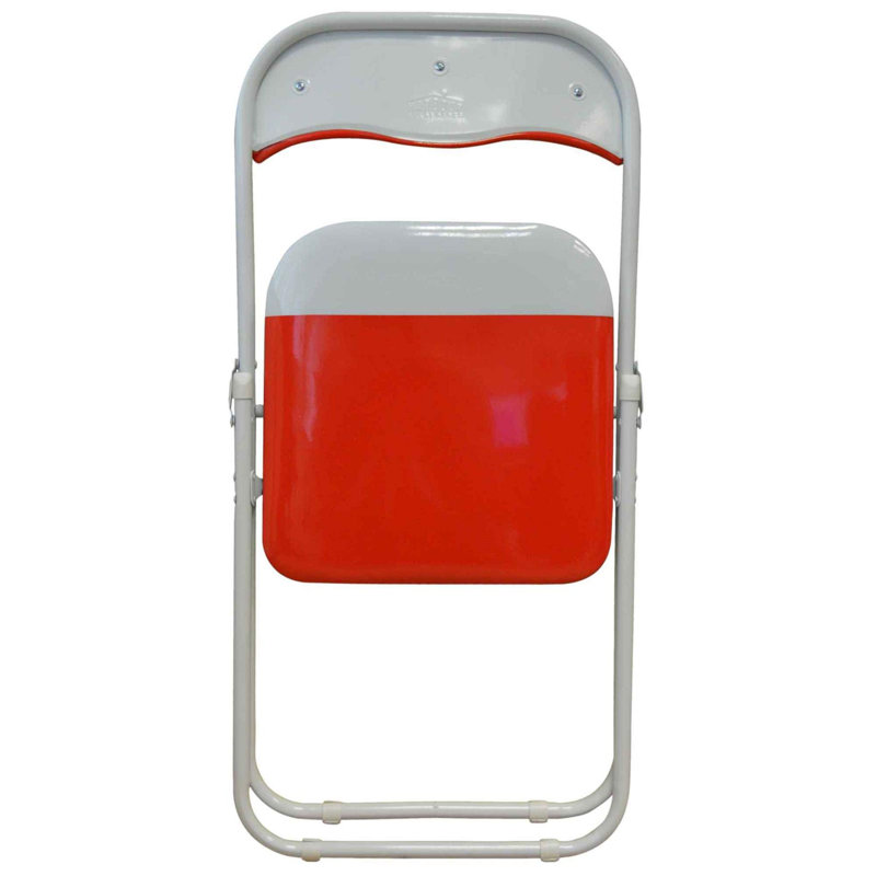 Metal Frame Foldable Desk Chair, Red