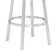 Deherrera Modern Swivel Counter or Bar Stool with Open Low Back and Footrest in Metal and Faux Leather