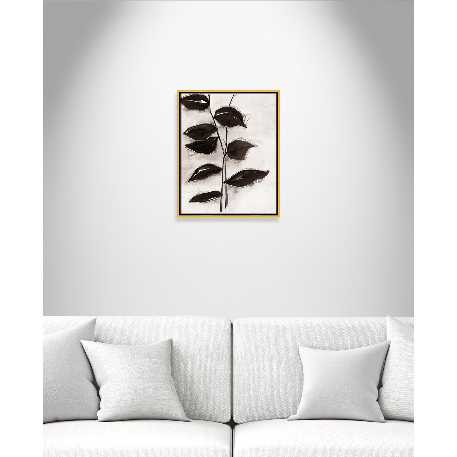 Leaves I by Eva Watts, 21.5" H x 17.5" W x 2" D, Gold Framed
