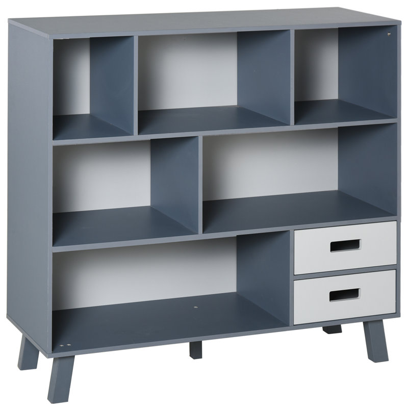Modern Minimalist Bookcase, Gray