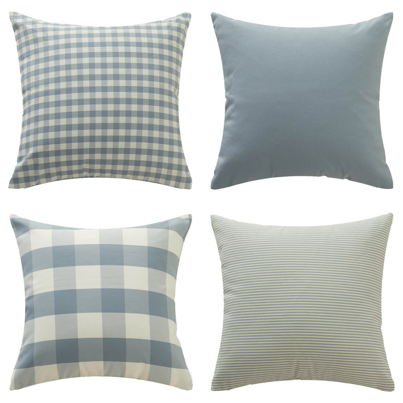 Oreiller carré , Polyester/ Bourre en polyester, Bleu clair