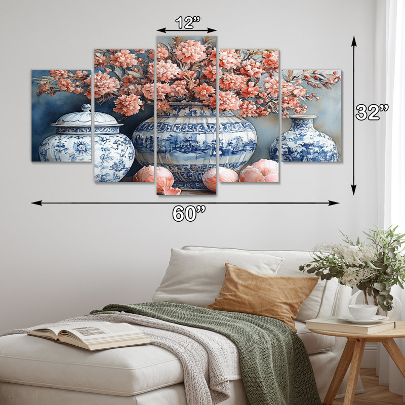 Poterie en tons de bleu et blanc IV - ensemble d'art mural Boho Pottery