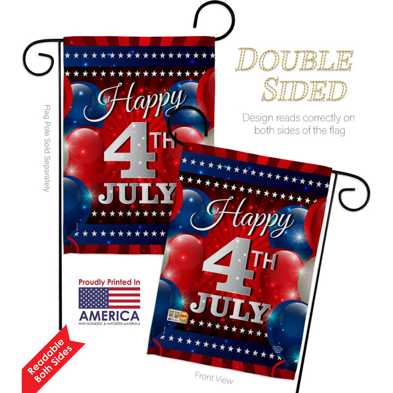 Double Sided 18.5'' H x 13'' W Polyester Independence Day Flag Set