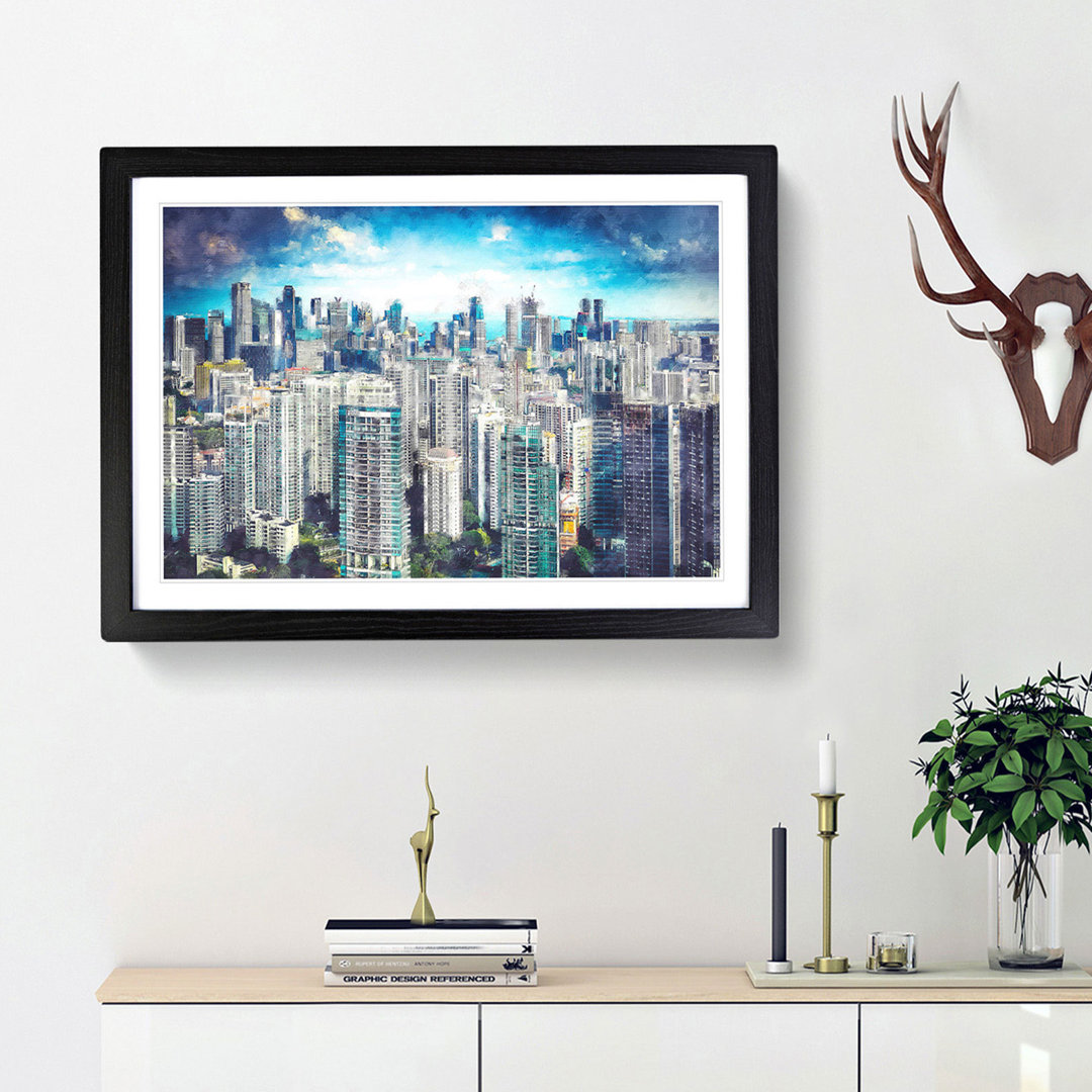 Singapore Skyline - Picture Frame Painting Print