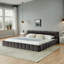  King Size Upholstered Bed Frame Modern Low Profile Channel Tufted Elegant Luxury Platform Bed Base, Pink-134489931-134489933