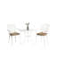 Ensemble bistro de patio 3 pièces en aluminium moulé - Table et chaises résistantes aux intempéries, coussin blanc pour des moments agréables à l'extérieur sous la rouille - Porche
