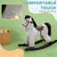 Cheval à bascule interactif pour tout-petits avec sons réalistes et peluche douce, idéal pour le jeu d'imagination et le développement de la force musculaire.