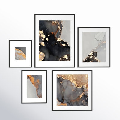 Capullo Wood Picture Frame - Set of 5 with Mat