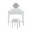 Coiffeuse compacte avec miroir réversible, coiffeuse avec tabouret, coiffeuse compacte pour petits espaces, blanc