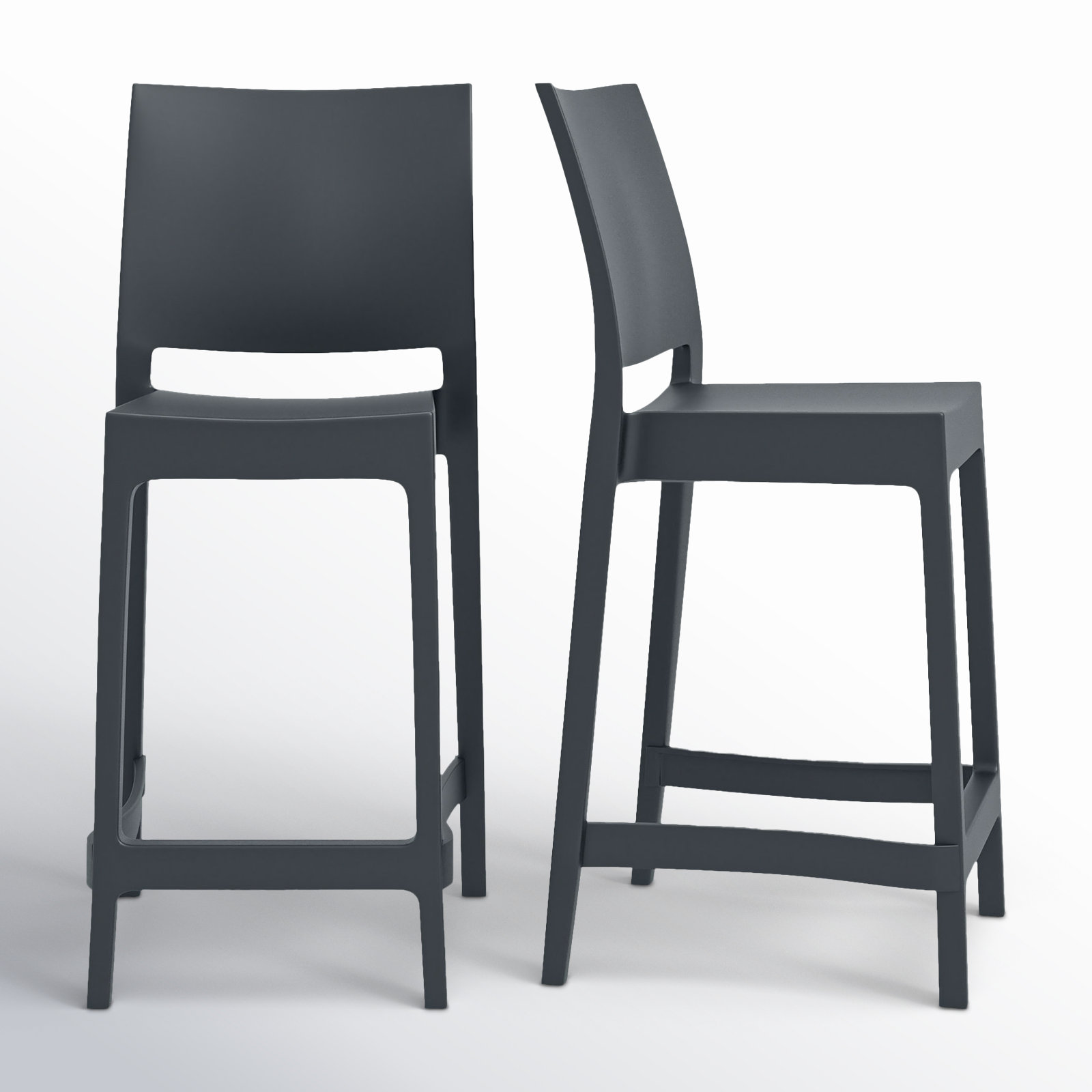 Adrienne Outdoor Bar Stool, Dark Gray, 25.5"