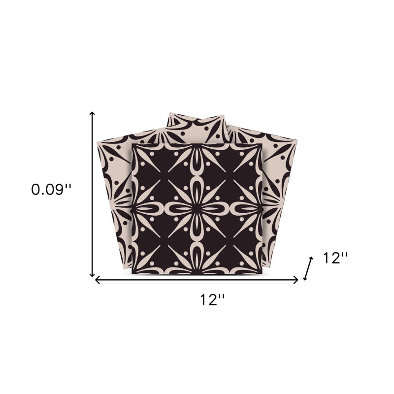 Carreaux amovibles 12 po x 12 po gris et noir The Clover