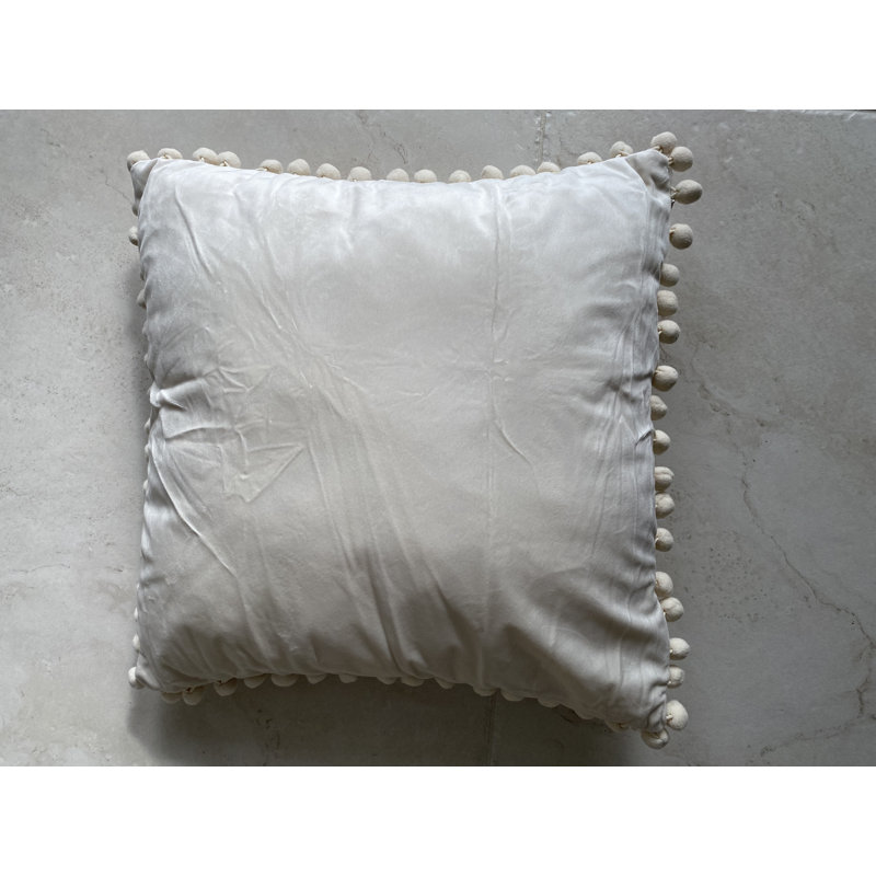 Velvet Throw Pillow, Beige