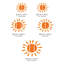 Murale pelez et collez de qualité supérieure - Illustration soleil orange-392326392