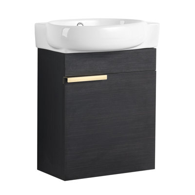 Meuble-lavabo à fermeture en douceur avec lavabo, pour petite salle de bain