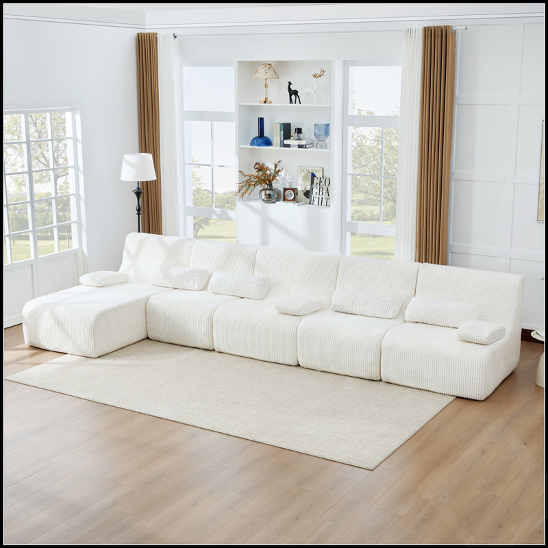 Canapé d'angle surdimensionné de 411,3 cm (161,8 pouces) en forme de L, modulable, pour un salon confortable et flexible