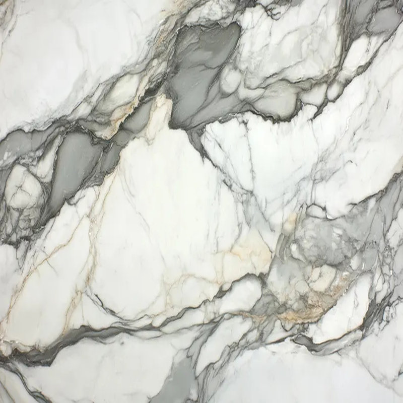 Luxury White Gray Marble Wall Mural, 108" L x 96" W